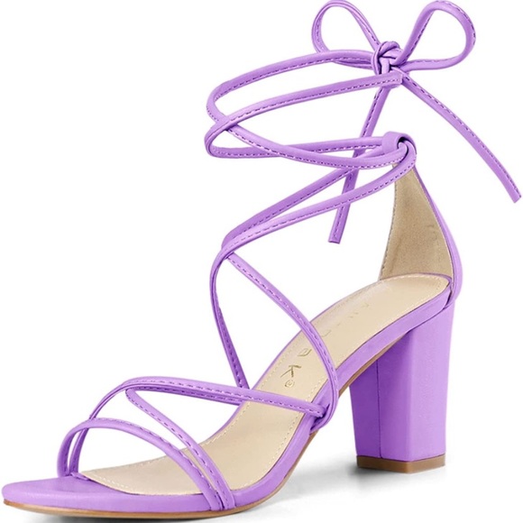 Allegra K Shoes - Allegra K Purple Lace up Heels, Size 7.5